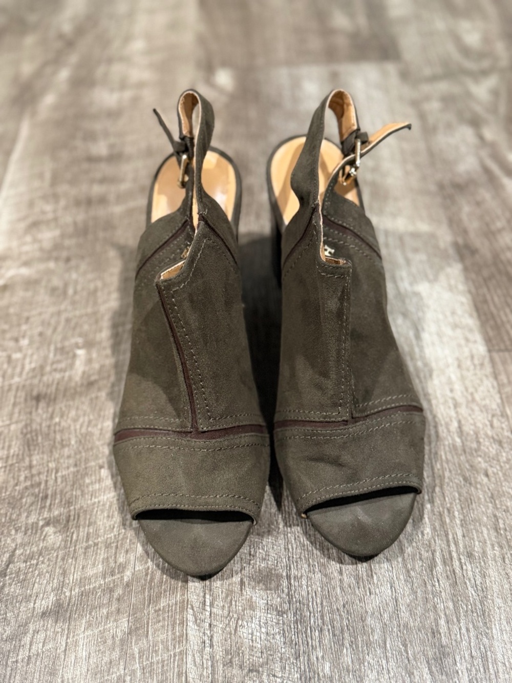 Tommy Hilfiger Womens Shootie Relita2 Open Toe Casual Olive Green 9.5M